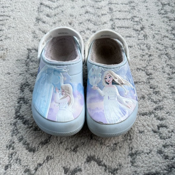 CROCS Shoes Girls Fur Lined Frozen 2 Elsa Crocs J3 Poshmark